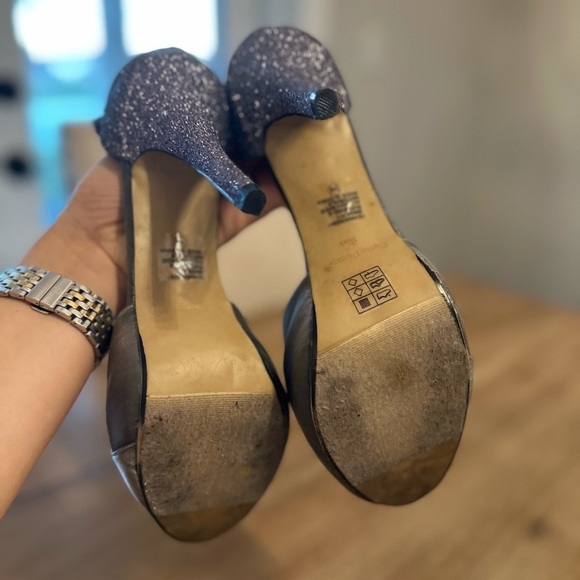 Gray and silver heels glitter heels - Picture 5 of 5
